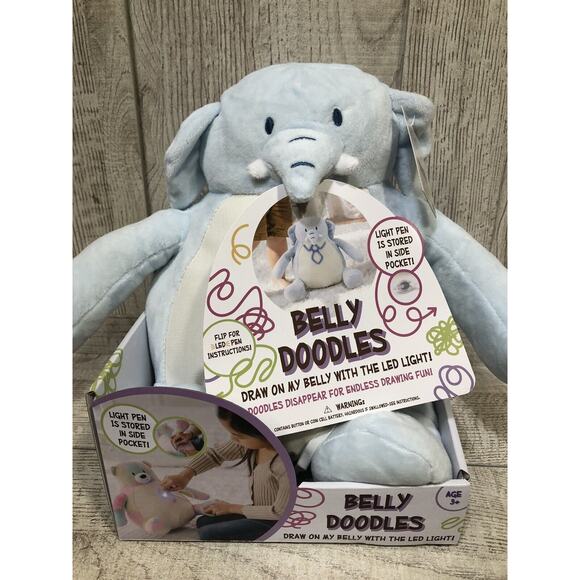 Belly Doodle Plush Toy Magic LED Ink New Tags Draw On Belly Endless Drawing Fun - Picture 1 of 7